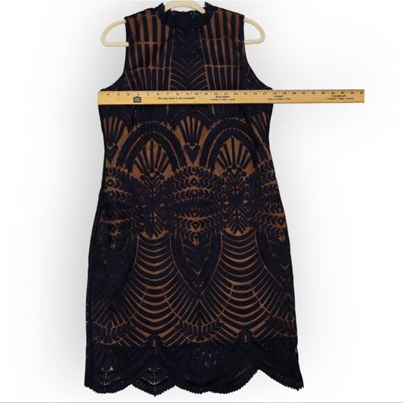 Bardot Alice Lace Bodycon Blue Sheath Halter Midi Dress Sz 10 L - Picture 5 of 10